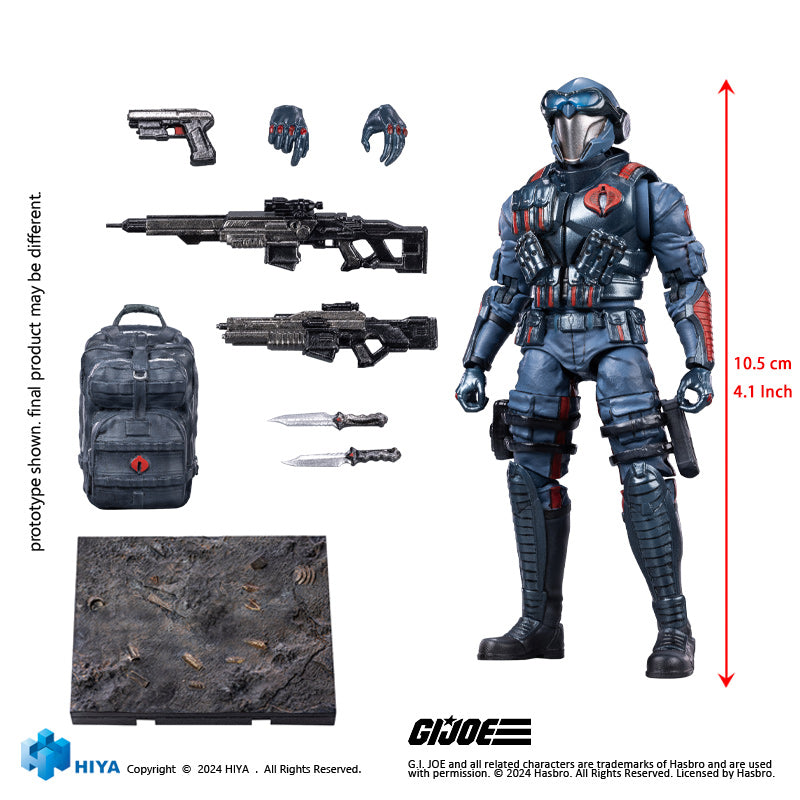 HIYA Exquisite Mini Series 1/18 Scale 4 Inch G.I.Joe Cobra Viper Action Figure