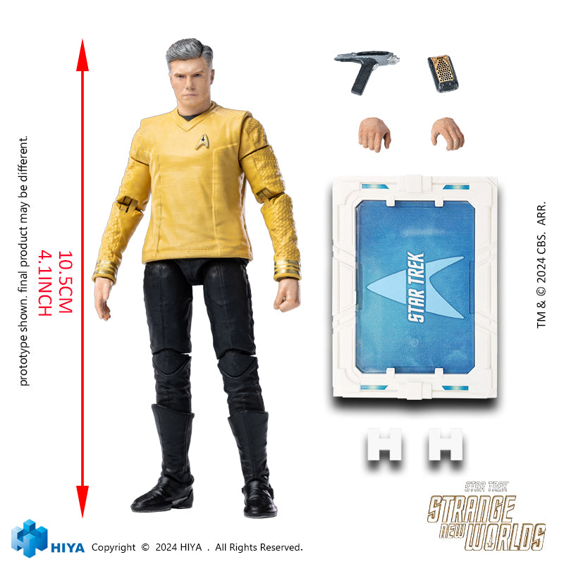 HIYA Exquisite Mini Series 1/18 Scale 4 Inch Star Trek Strange New Worlds Pike Action Figure