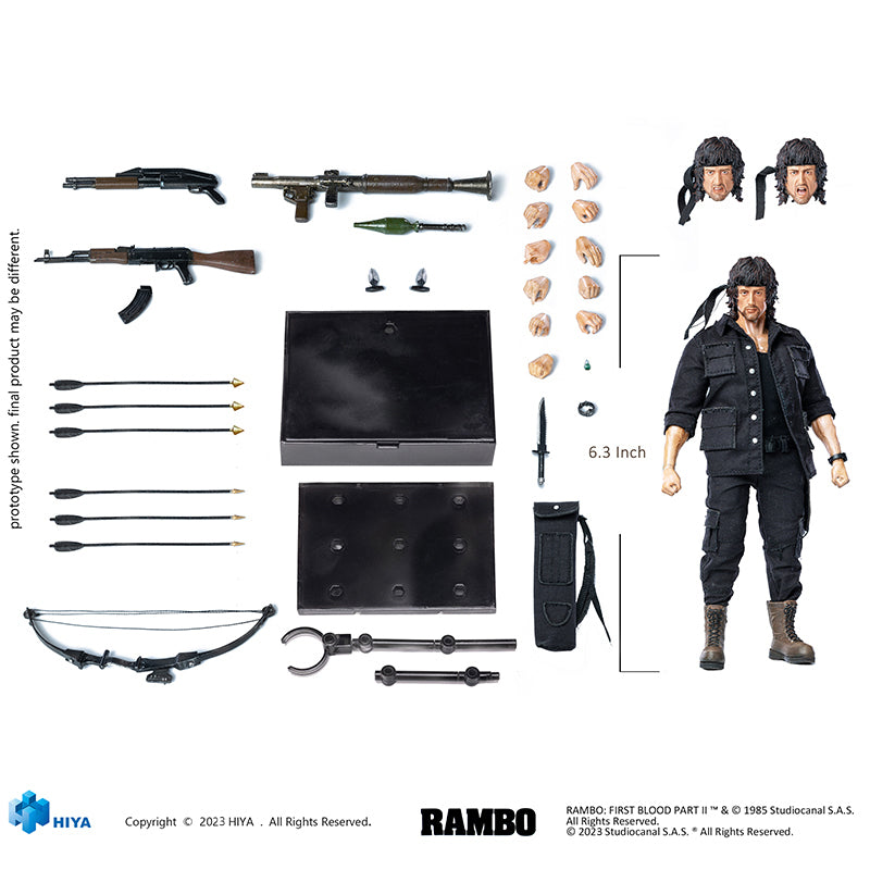 HIYA TOYS: Figurine d'action First Blood II exquise Super série 1/12 First  Blood III John Rambo 16 Cm Hiya Toys - Vendiloshop