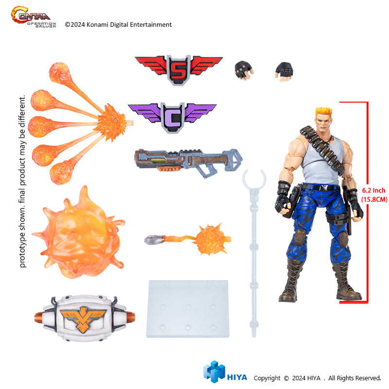 HIYA Exquisite Basic Series 1/12 Scale 6 Inch Contra Operation Galuga Bill Rizer Action Figure