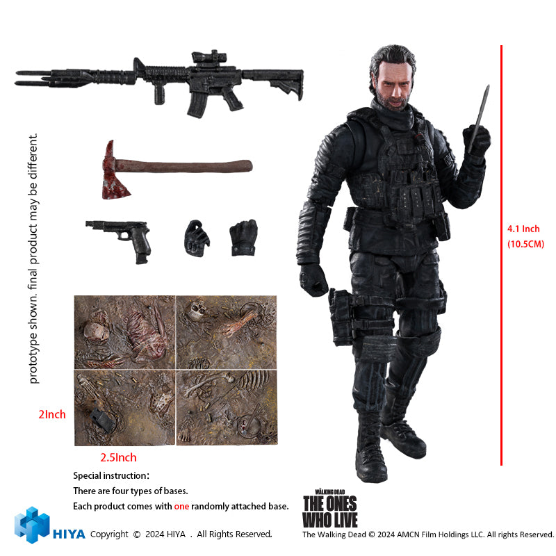 HIYA Exquisite Mini Series 1/18 Scale 4 Inch The Walking Dead The Ones Who Lived Rick Action Figure