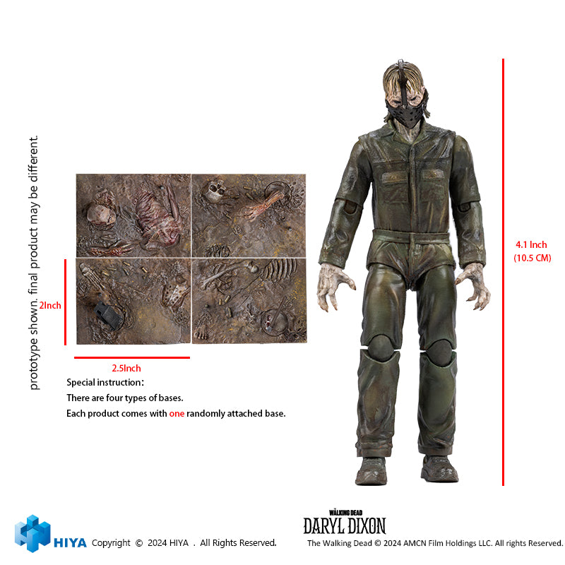 HIYA Exquisite Mini Series 1/18 Scale 4 Inch The Walking Dead  Daryl Dixon Dark Eyes Walker Action Figure